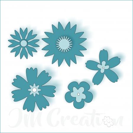 Stanzschablone - Blütenkombination