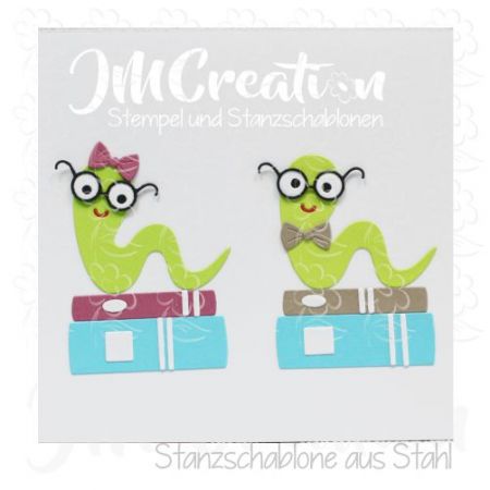 Stanzschablone - Bücherwurm