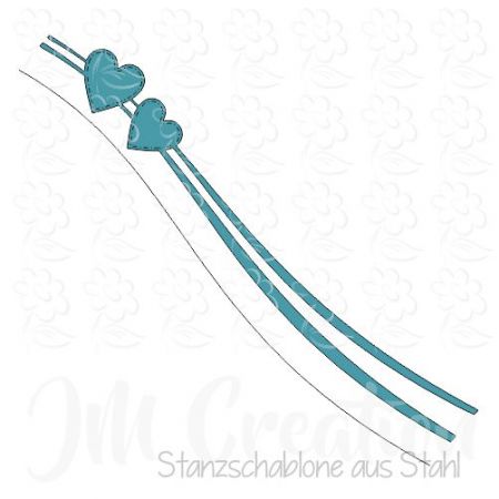 Stanzschablone - Doppelherzlinien