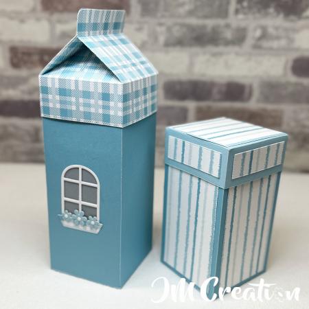 Milchkarton mit Deckel - Stanzschablone