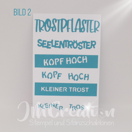 Plaster mit Kuvert - Stanzschablone