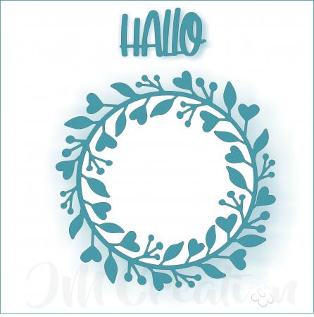 Herz-Blätter-Kranz - Stanzschablone