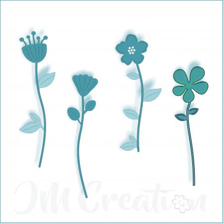 Blumenset - Stanzschablone