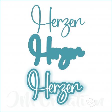 Herzen groß - Stanzschablone