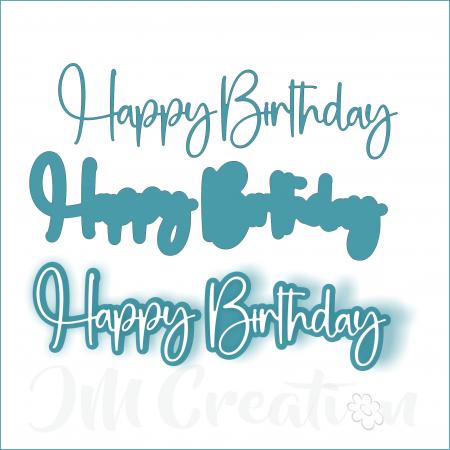 Happy Birthday groß - Stanzschablone