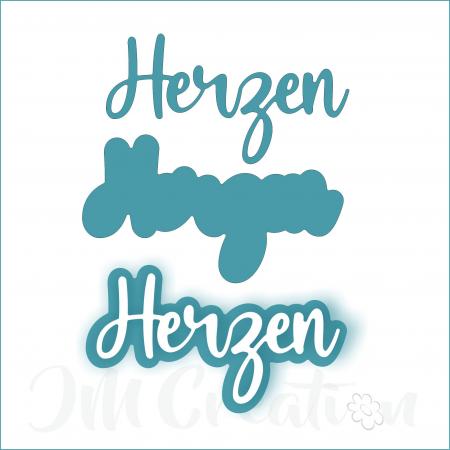 Herzen mittel - Stanzschablone