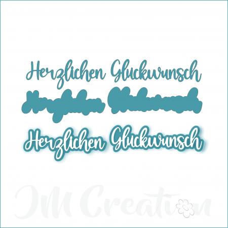 Herzlichen Glückwunsch mittel - Stanzschablone