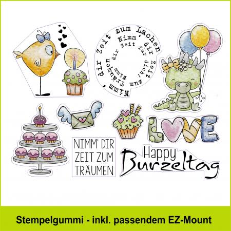 Happy Burzeltag - Stempelgummi 10,5x13,5cm