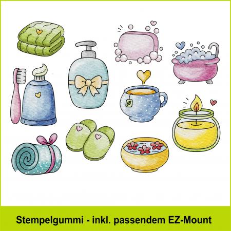 Wellness-Zeit - Stempelgummi 10,5x13,5cm