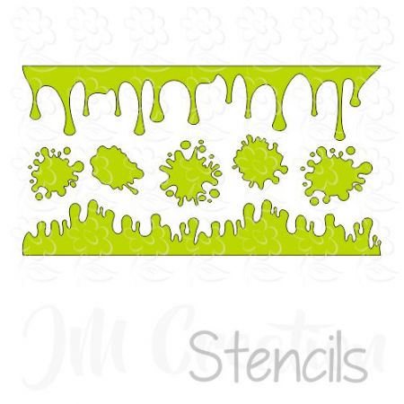 Kleckse + Tropfen - Stencil DIN lang