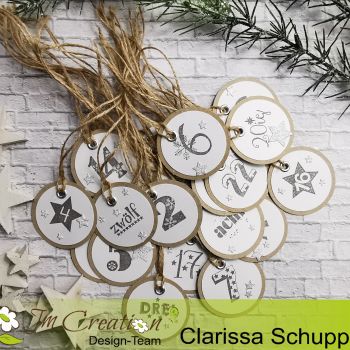 Adventskalenderzahlen 1  - Stempelgummi