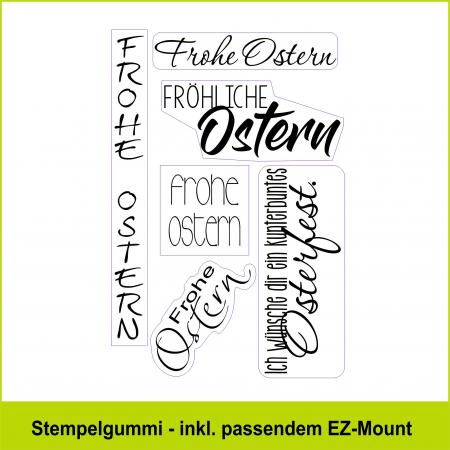 Frohe Ostern  - Stempelgummi 7,5x10,5cm