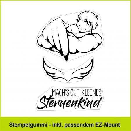 Sternenkind auf Wolke - Stempelgummi 7,5x10,5cm