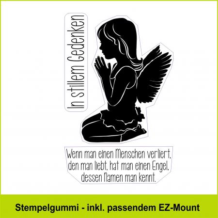 Engel auf Knien  - Stempelgummi 7,5x10,5cm