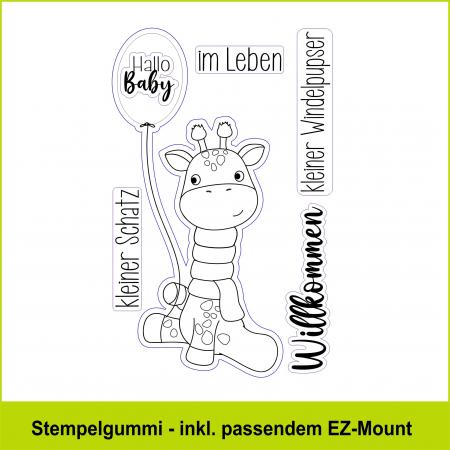 Baby-Giraffe - Stempelgummi