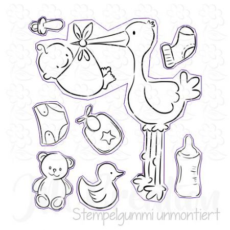 Baby-Motive - Stempelgummi