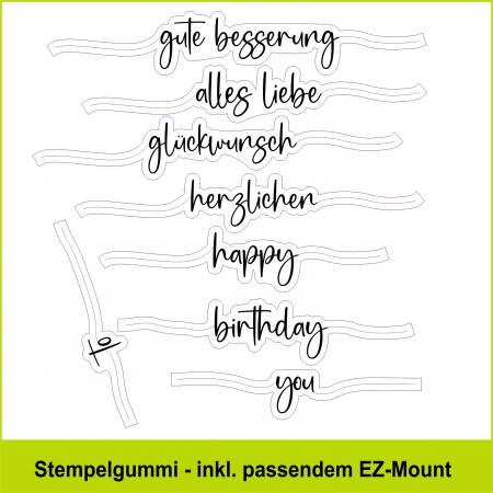 Luftballontexte klein - Stempelgummi 9,5x10,5mm