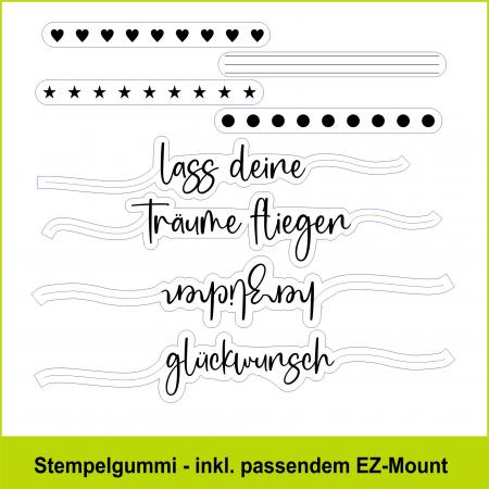 Luftballontexte groß - Stempelgummi 9,5x10,5mm
