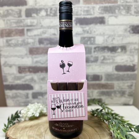 Flaschenhänger Wein - Stanzschablone