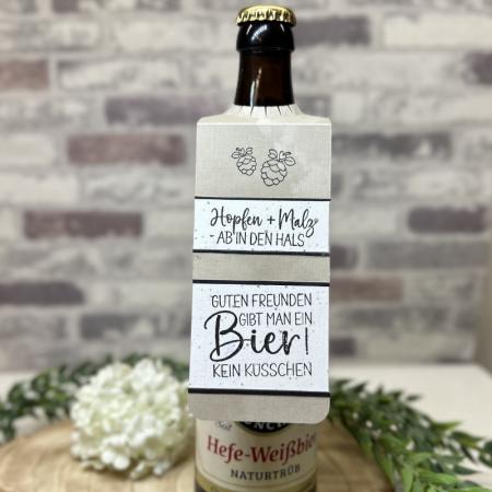 Flaschenhänger Bier - Stanzschablone