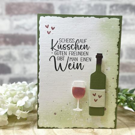 Wein-Freunde - Stempelgummi 20,5x9cm