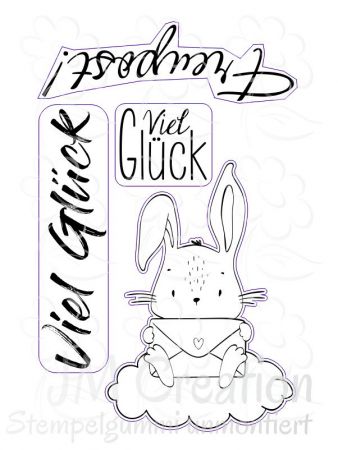 Hase mit Brief  - Stempelgummi