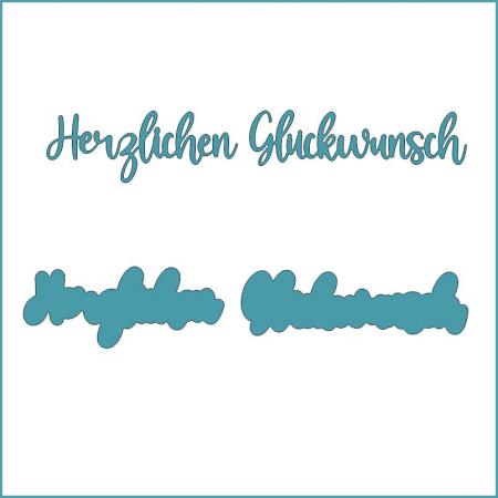 Herzlichen Glückwunsch mittel - Stanzschablone