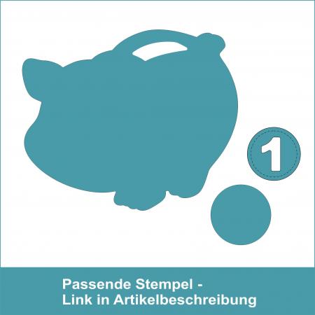Für dein Sparschwein - Stanzschablone