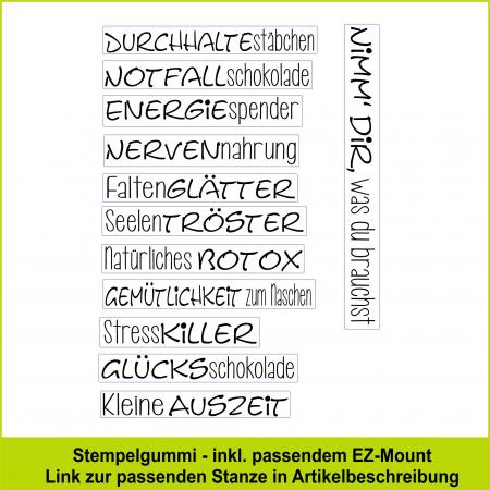 Für Schokostächchen - Stempelgummi A6