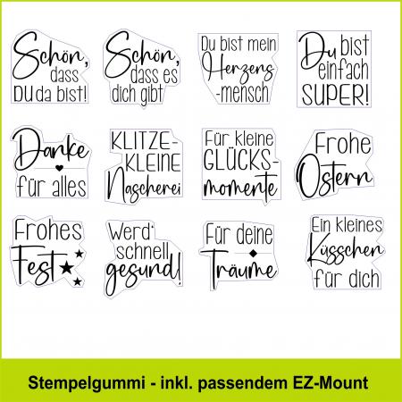 Minitexte - für jede Gelegenheit - Stempelgummi A6