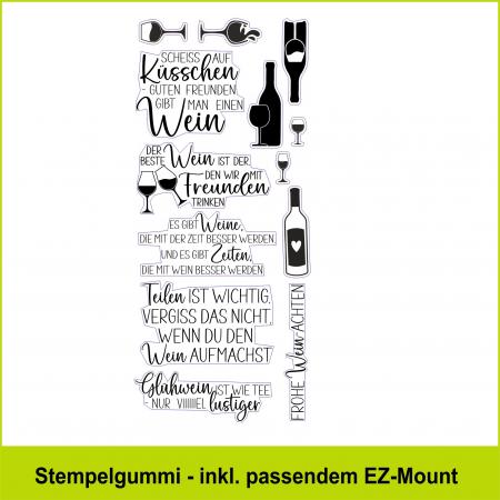 Wein-Freunde - Stempelgummi 20,5x9cm