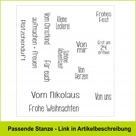 Mini-Texte Weihnachten - Stempelgummi