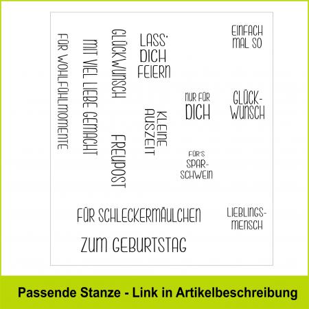 Mini-Texte Glückwunsch - Stempelgummi