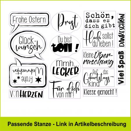 Sprechblasen-Texte - Stempelgummi