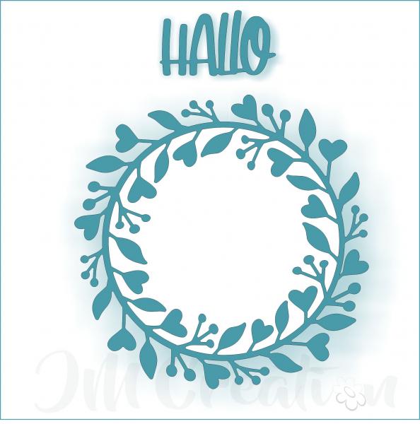 Herz-Blätter-Kranz - Stanzschablone