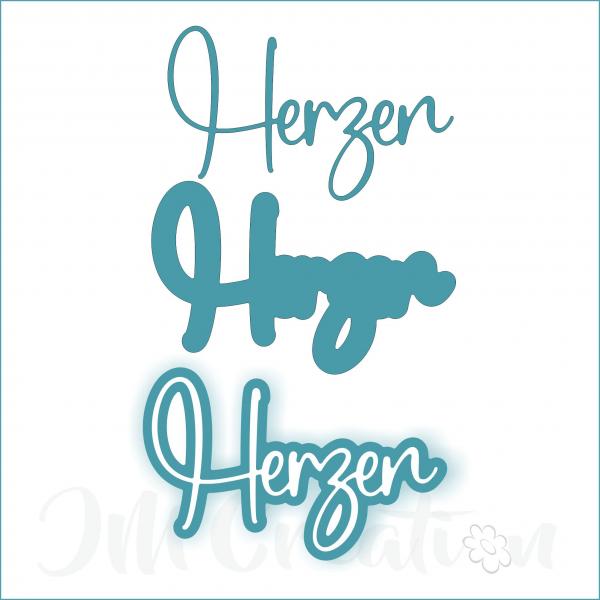 Herzen groß - Stanzschablone