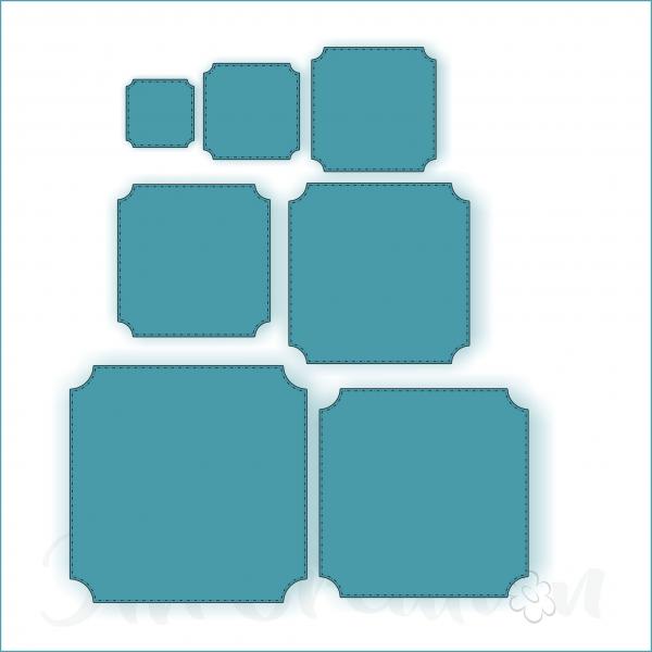 Gebogene Ecken quadratisch - Stanzschablone