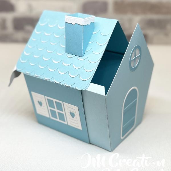 Haus-Schiebebox - Stanzschablone - Videoanleitung in Artikelbeschreibung