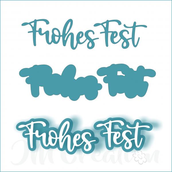 Frohes Fest mittel - Stanzschablone