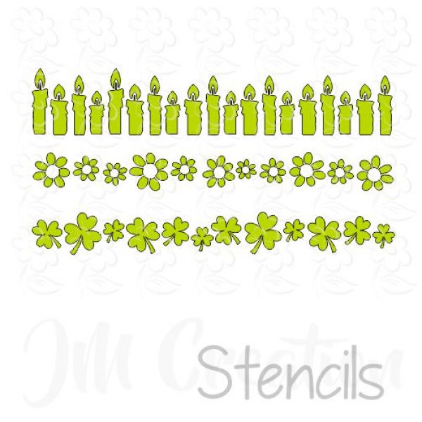 Stencil DIN lang - Kerzen-Blumen-Klee