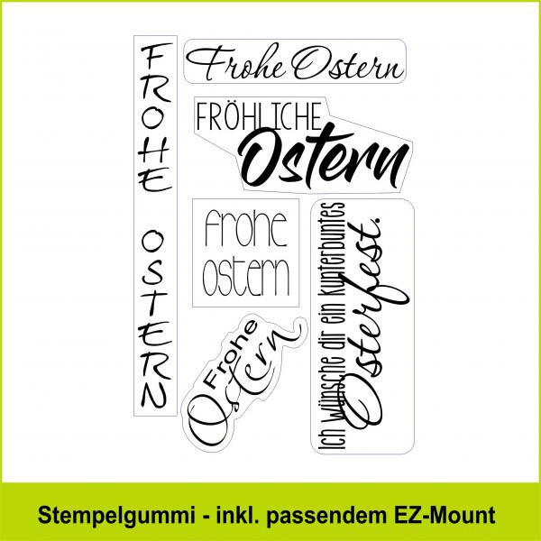 Frohe Ostern  - Stempelgummi 7,5x10,5cm