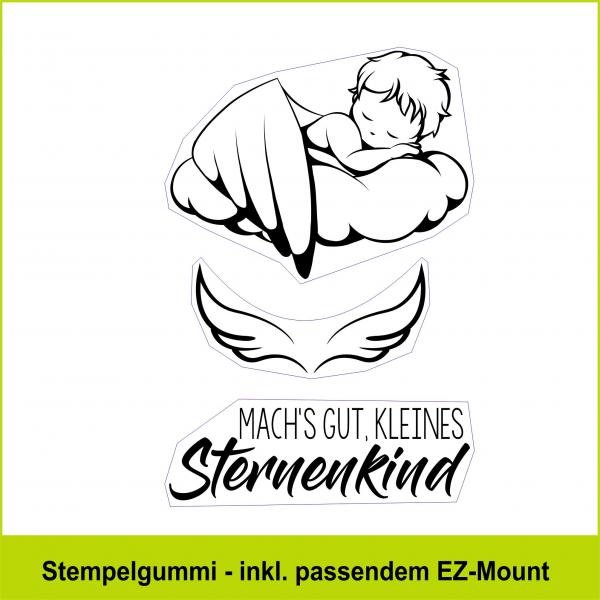 Sternenkind auf Wolke - Stempelgummi 7,5x10,5cm