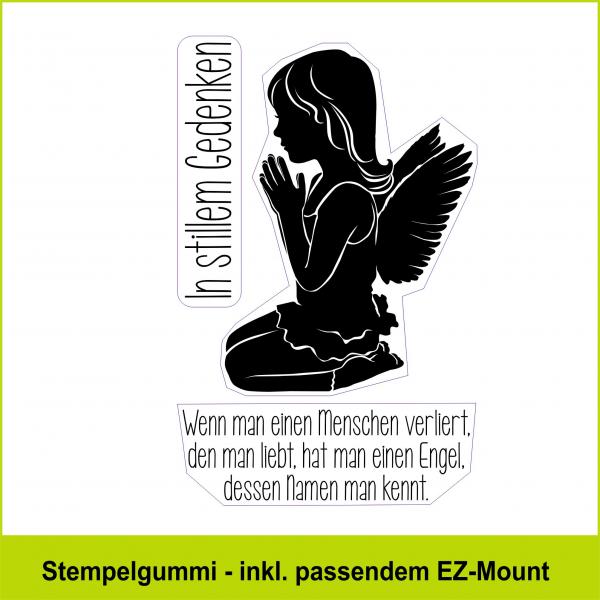 Engel auf Knien  - Stempelgummi 7,5x10,5cm