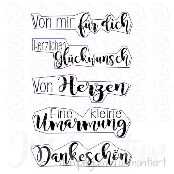Texte für Herzrahmen  - Stempelgummi