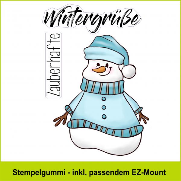 Wintergrüße Schneemann - Stempelgummi