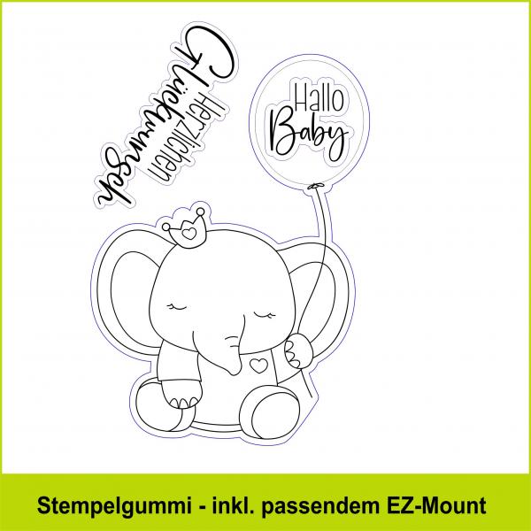 Baby-Elefant - Stempelgummi