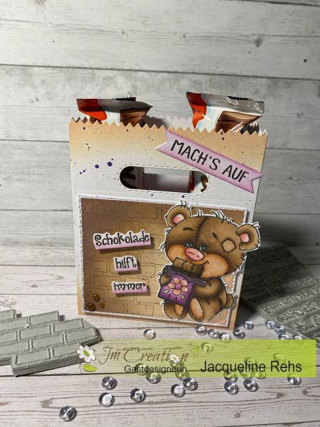 Bär mit Schokolade  - Stempelgummi