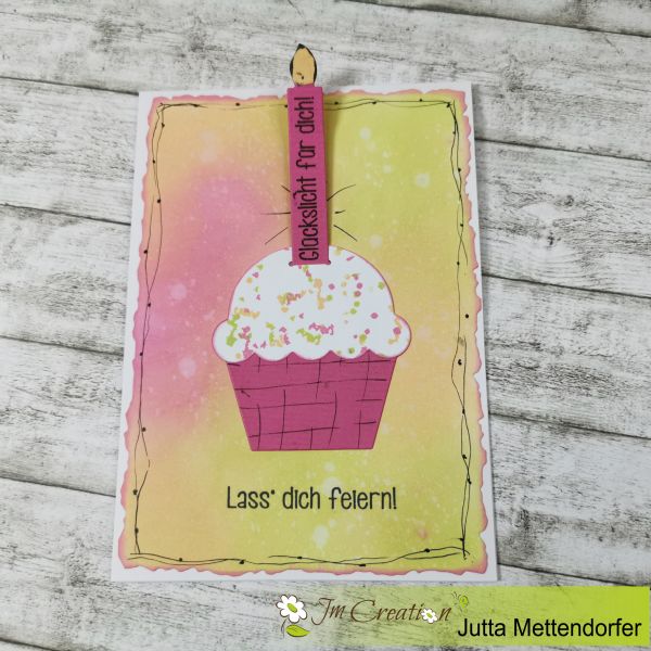 Stanzschablone - Muffin mit Kerze