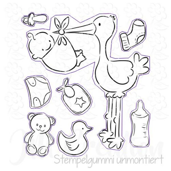 Baby-Motive - Stempelgummi