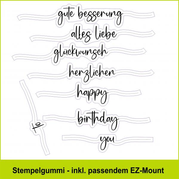 Luftballontexte klein - Stempelgummi 9,5x10,5mm